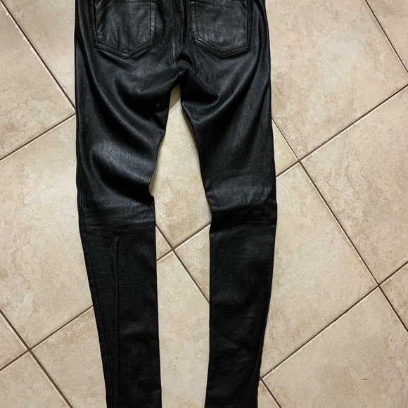 COPY - The Kooples 100% lambskin black leather leggings-size 26.EUC - Picture 5 of 14